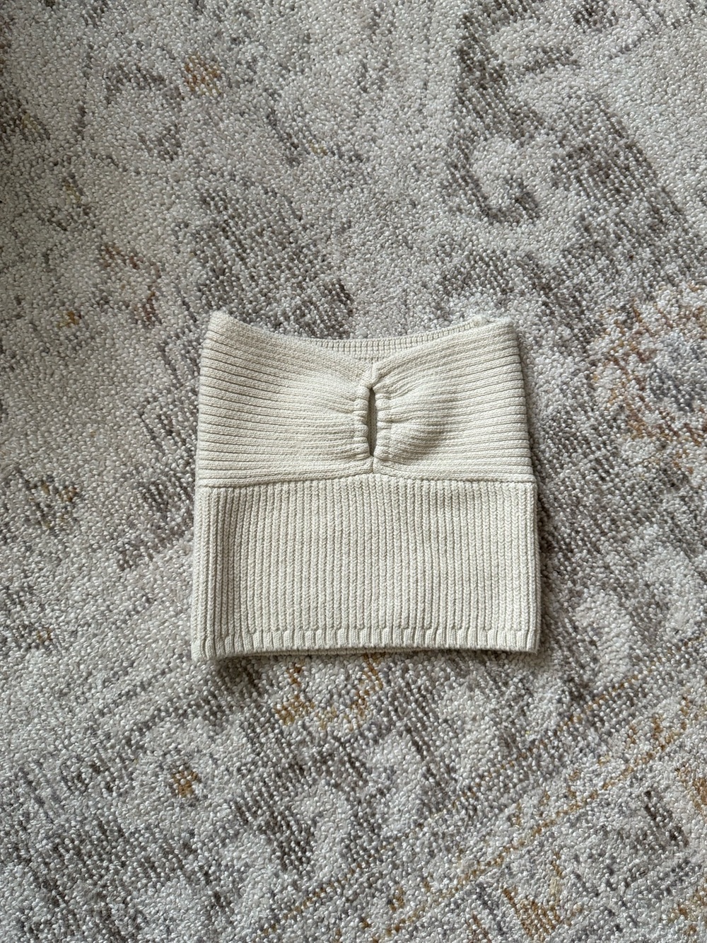 OAK + FORT Cream Ribbed Knit Tube Top